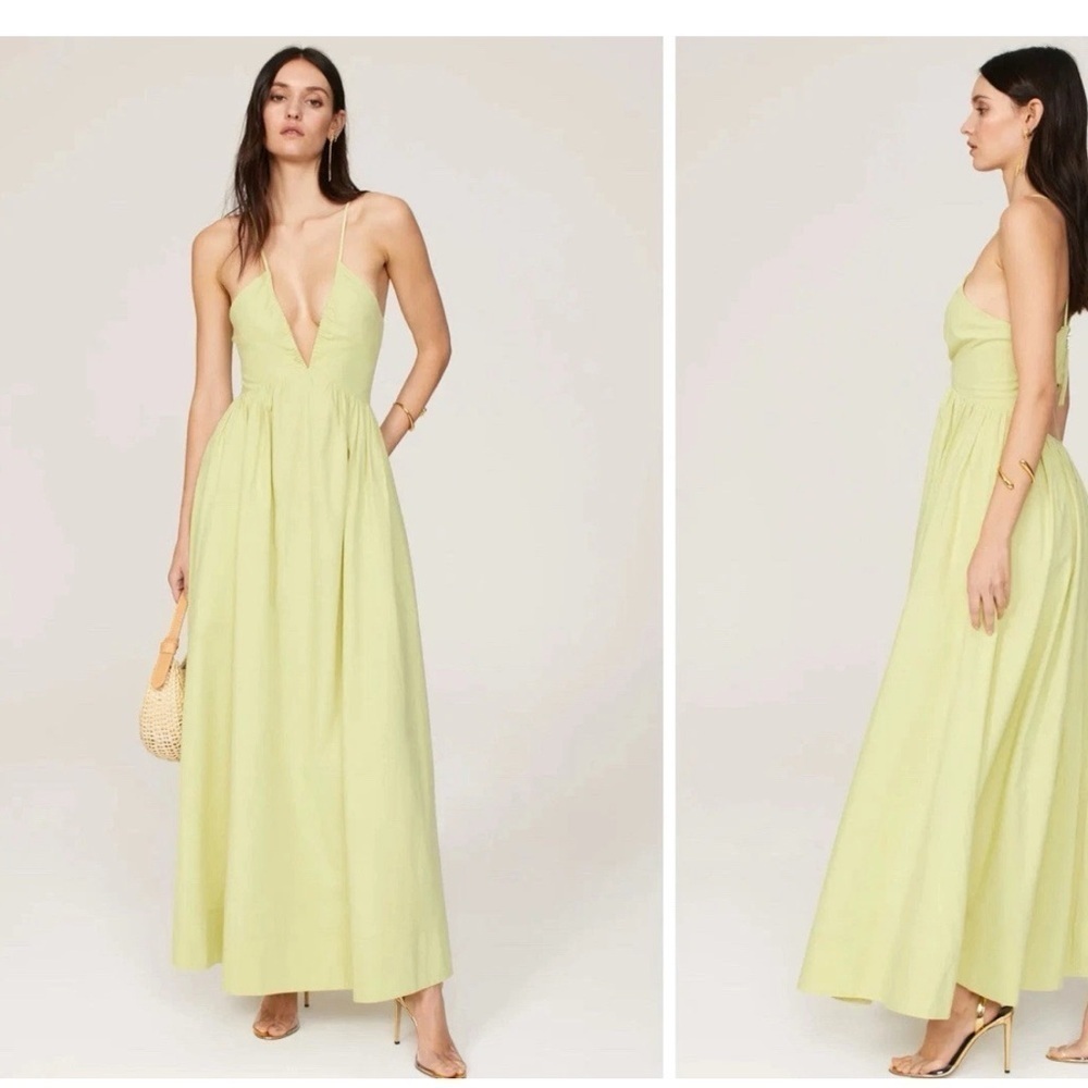 Line And Dot Hollis Maxi Dress Spring Green Size Large Cotton And Linen …